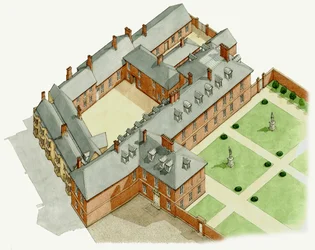 ニューマーケット宮殿、サフォーク州、1670-1683年頃（インク、水彩画）