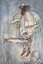 「ファーガスは湖に降りる」、c1910.