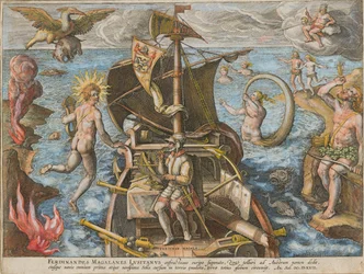 フェルディナンド・マゼランによるポルトガル・アメリカの発見、1591年。