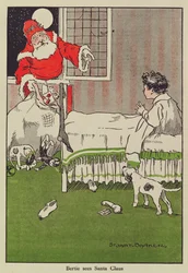 Bertie näkee Joulupukin, kirjakuvituksen