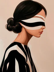 優雅な目隠しをした女性