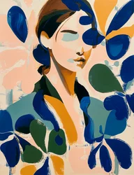 モダンな花の肖像画