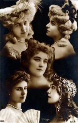 若い女性の肖像画のモザイク「エターナル・フェミニン」、1900年頃（写真