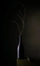 黒い瓶の静物画
