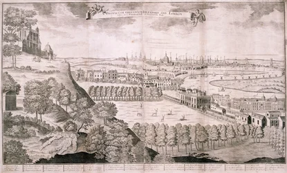 グリニッジ公園からの眺め、ロンドン、1723