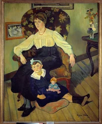 画家の姪マリー・コカとその娘ジルベルトの肖像、シュザンヌ・ヴァラドン画