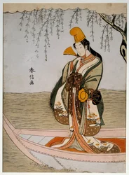 浅沼の船。鈴木春信による和版