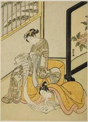 手紙を読むカップル