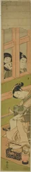 格子窓越しに見守る娼婦と手紙を書く娼婦