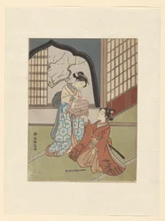 鳥かごを持つ二人