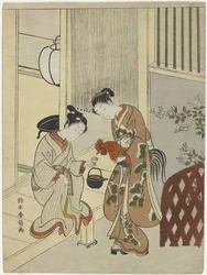 酒とオンドリを重ねる恋人たちc。 1767