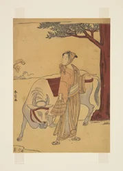 チャオフーの物語のパロディ（カラー木版画