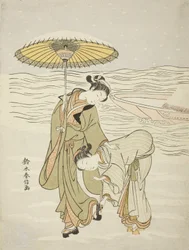 雪だらけの下駄、1767-68年頃