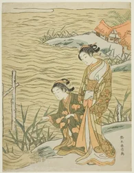 水辺の二人の女