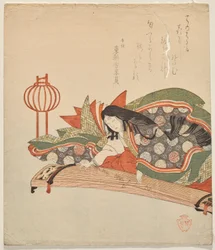 箏に座る貴婦人
