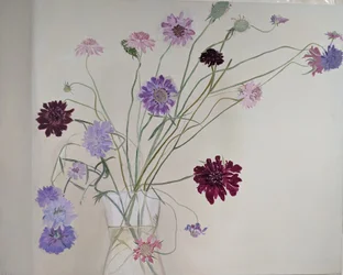 Glorious Scabious, 2021（キャンバスに油彩）