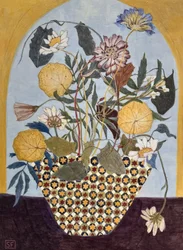 黄金時代の花、2024年（木製パネルにエッグテンペラ）