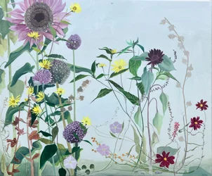 晩夏の花、2024年（リネンに油彩）