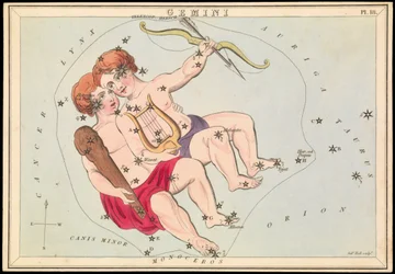 双子座 1825年頃 （カード、紙、ティッシュ）
