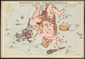 ヘラクレスとコロナ・ボレアリス 1825年頃 （カード、紙、ティッシュ）