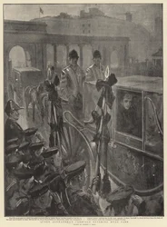 ハイドパークに入るアレクサンドラ女王の馬車