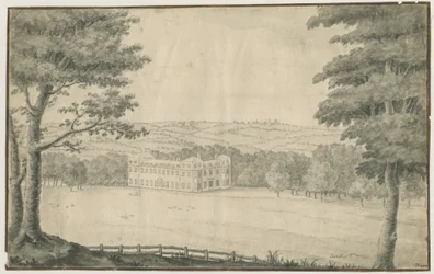 サンドウェルパーク-ホール：水墨画とウォッシュ画、1770年