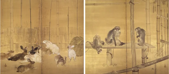 サルとウサギ