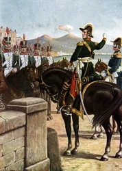 両シチリア王国での蜂起 (1820): 「」軍のグリエルモ・ペペは、1820 年にイタリアのナポリで彼の軍隊を苦しめた - (イタリアの愛国者グリエルモ・ペペは、革命運動中にナポリのポンテ・デッラ・マッダレーナで