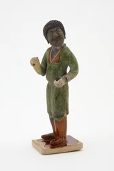 花婿、c.700-750（ケイ酸鉛釉薬と細部を塗装した陶器）