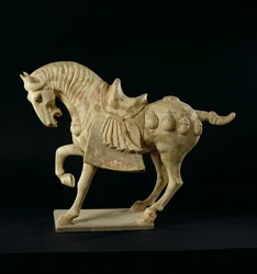 馬、中国、唐の時代、西暦618〜906年（陶器）