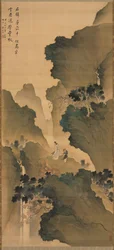 滝を見る