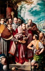 疫病を伝える聖シャルル・ボローミー 1576年にミラノで発生した疫病の際に、病人に聖体拝領を行うイタリアの司祭シャルル・ボローミー（1538-1584）の姿。Tanzio da Varallo (Antonio d