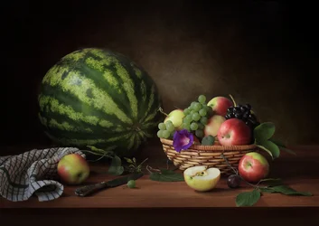 素朴な果物の静物画