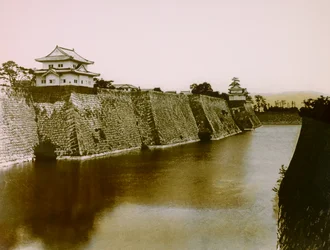 1900年～1915年頃の大阪城と堀の風景（写真）