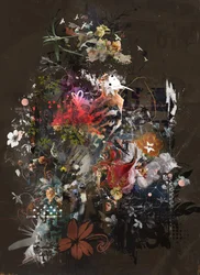 Floralies, 2018 (キャンバスにコラージュ)