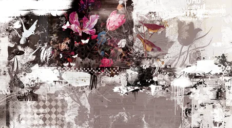 Love Birds III、2014年（キャンバスにコラージュ）