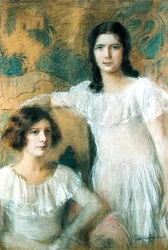 二人の少女の肖像」 1910年頃 （パステル・ボード