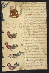 Or 4830 f.20、酉年、「中国の十二支に基づく占星図を収めたタイの占術書『プロムマチャート』」より