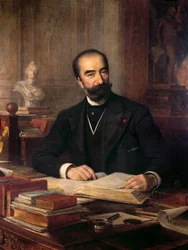 1887年から1894年まで大統領を務めたサディ・カルノー（1837-1894）の執務室での肖像 Theobald Chartran（1849-1907）による絵画 カルノーのコレクション