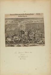 Outina Gallorum Auxilio Potanou Suum Hostem Superat.XIII.(書籍『アメリカ』第2部より)