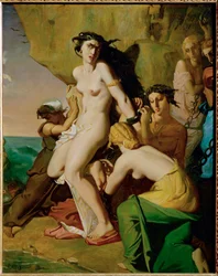 Andromede attachee au rocher par les Nereides - 人魚に岩に鎖で繋がれたアンドロメダ ...