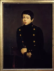 アーネスト・シャセリウ（1823-1870）の肖像 ブレストの海軍学校の生徒で、画家の弟 テオドール・シャセリウ（1819-1856）による絵画 1836年 日。0.92×0.73メートル