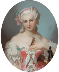 フランスのアンヌ・アンリエット（1727-1752）、ファンタン・ラトゥール（1805-1872）作。紙にパステル、19世紀前半。プライベートコレクション
