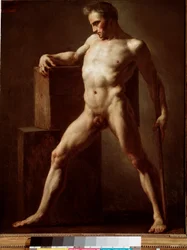 アカデミー 裸体の学術的研究。ジャン・ルイ・セオドア・ジェリコー（1791-1824）による絵画 1808-1812日79x62 cm ルーアン、ミュゼ・デ・ボザール