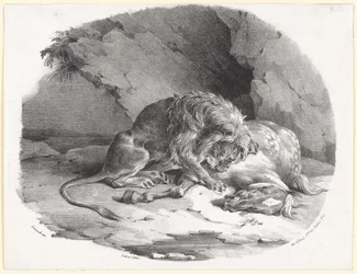 ライオンに食い殺される馬（A Horse Being Devoured by a Lion）