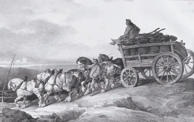 石炭荷馬車 [原文のまま] 馬が描いた、1822 年。