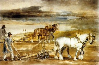イングランドの耕作風景 1820年頃 （水彩画）