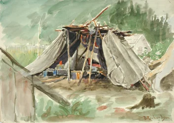 インディアン キャンプ、アラスカ、カリフォルニア州。 1880～1914年。