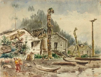 1884年、アラスカ州ランゲルの眺め
