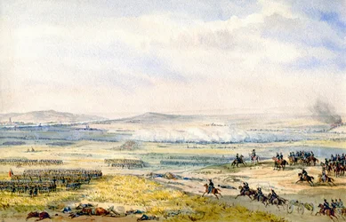 ヴァグラムの戦い、1850年頃（水彩画）